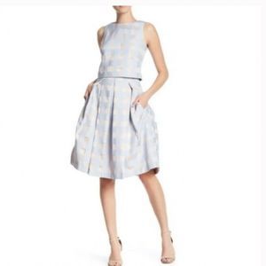 Eliza J Blue Checked Top & Skirt - 2-piece Set Bloggers Favorite Size 16